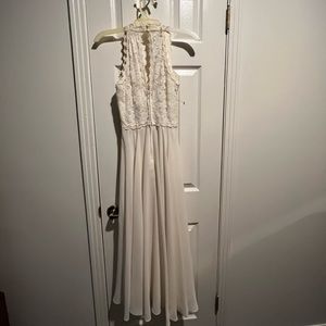 Simple Off White Wedding Dress with Lace accents